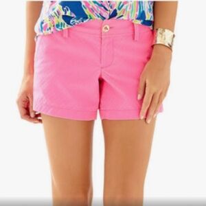 Lilly Pulitzer Neon Tropical Pink Callahan shorts size 8 (but fit like a 6) EUC